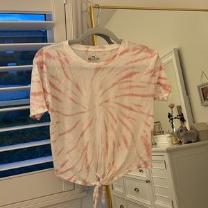 pink tie- dye shirt from hollister:)